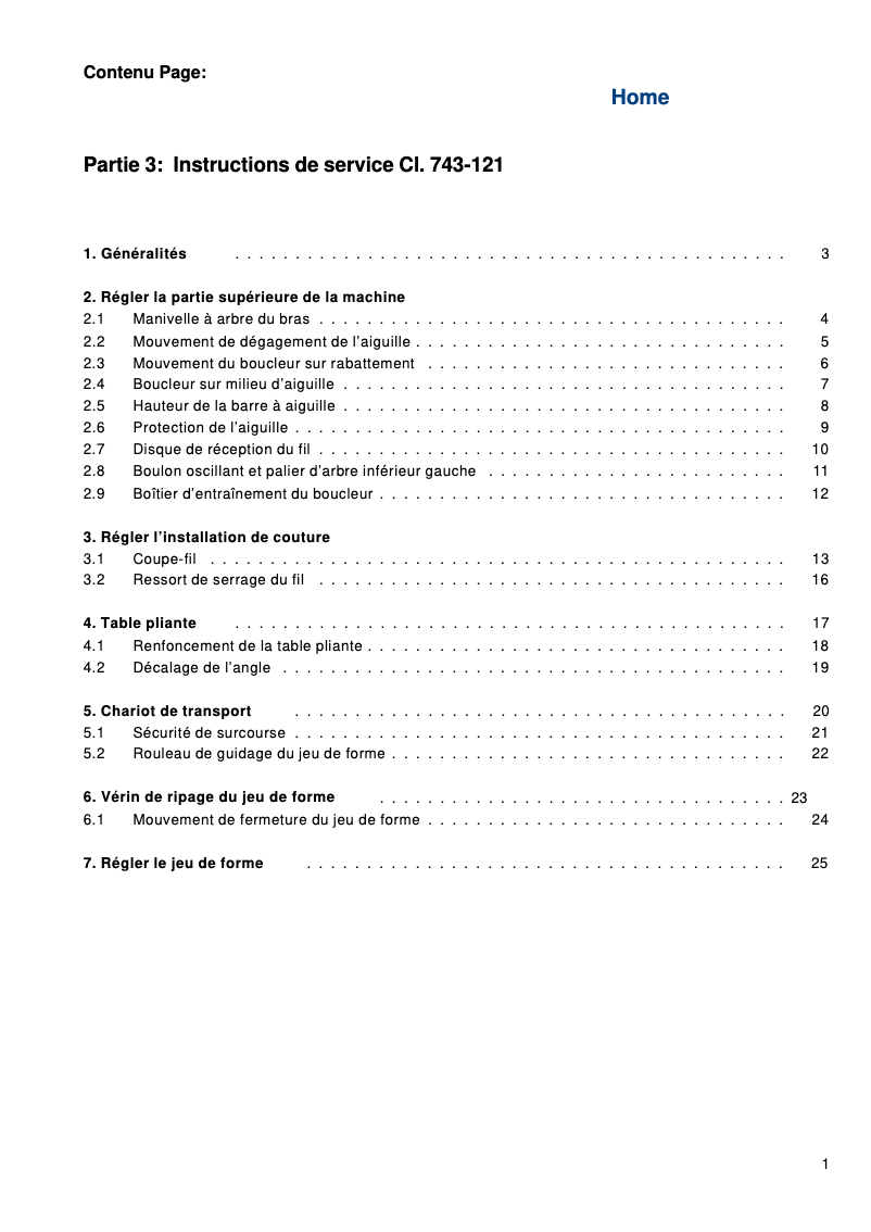 Page n°1 - Manuel utilisateur Dürkopp Adler 743-121