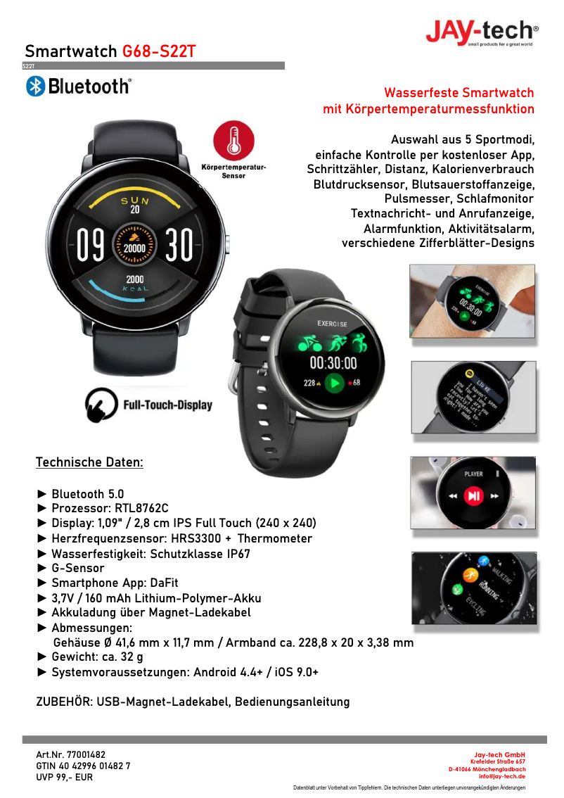 Página 1 del manual Manual de usuario Jay-Tech G68-S22T