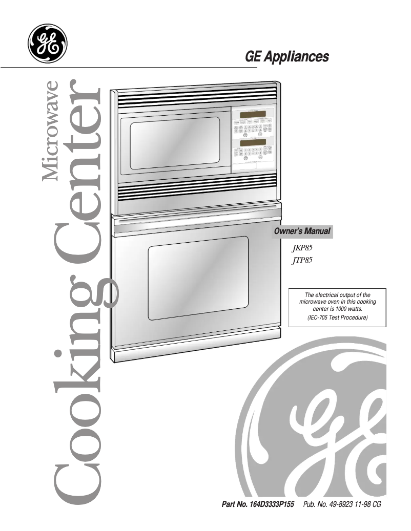 Image de la première page du manuel de l'appareil JTP85WAWW