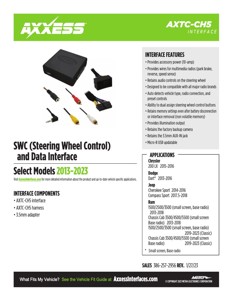 Página 1 del manual Ficha técnica AXESS AXTC-CH5