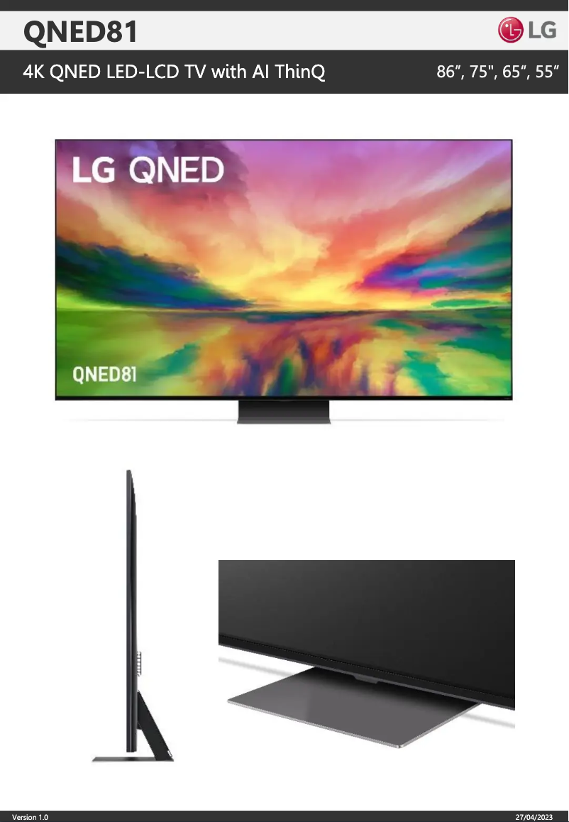 Page n°1 - Fiche technique LG 55QNED81SRA