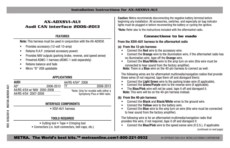 Page 1 of the manual User Manual AXESS AX-ADXSVI-AU1