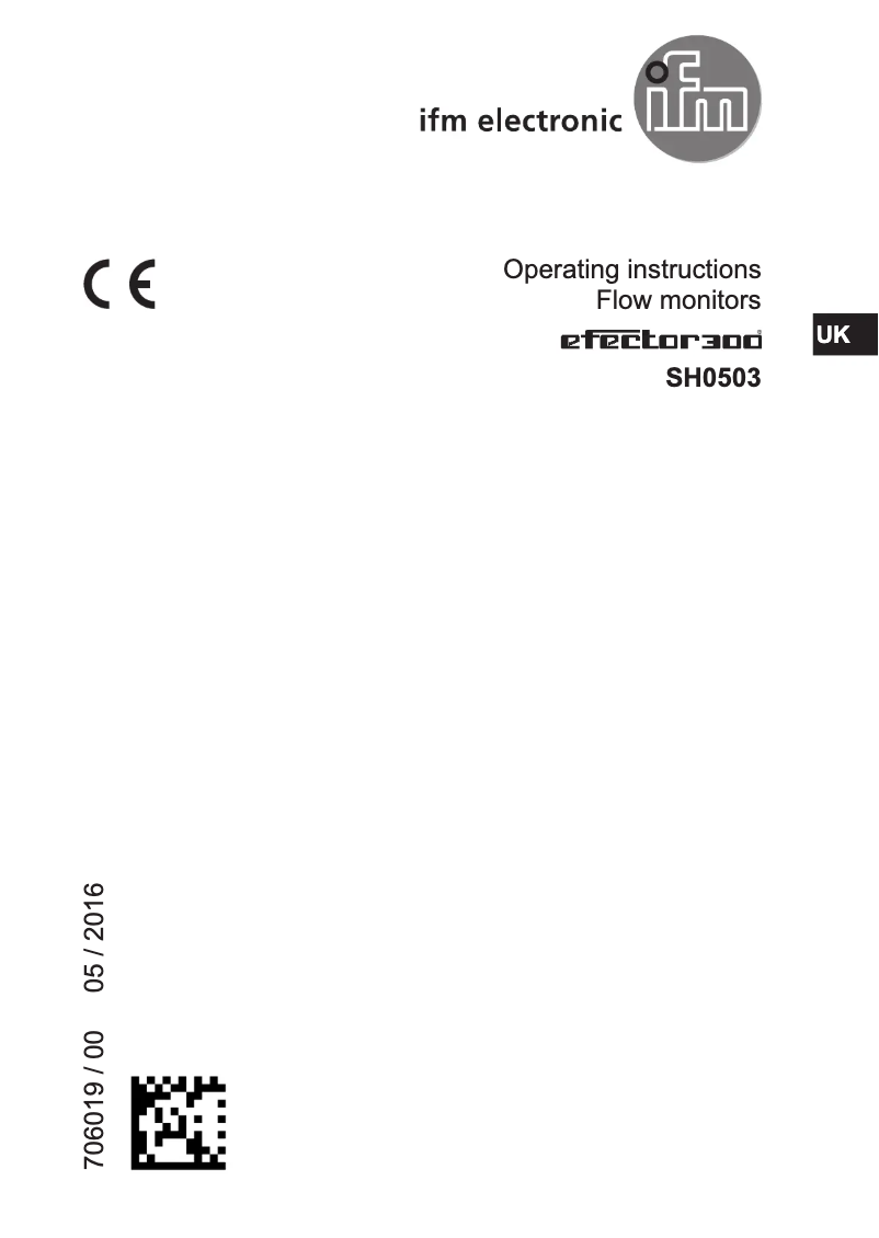 Page 1 de la notice Manuel utilisateur IFM SH0503