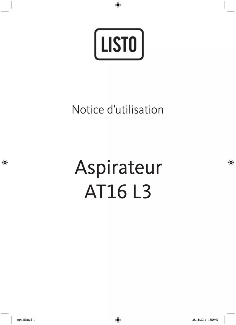 Image de la première page du manuel de l'appareil AT16 L3