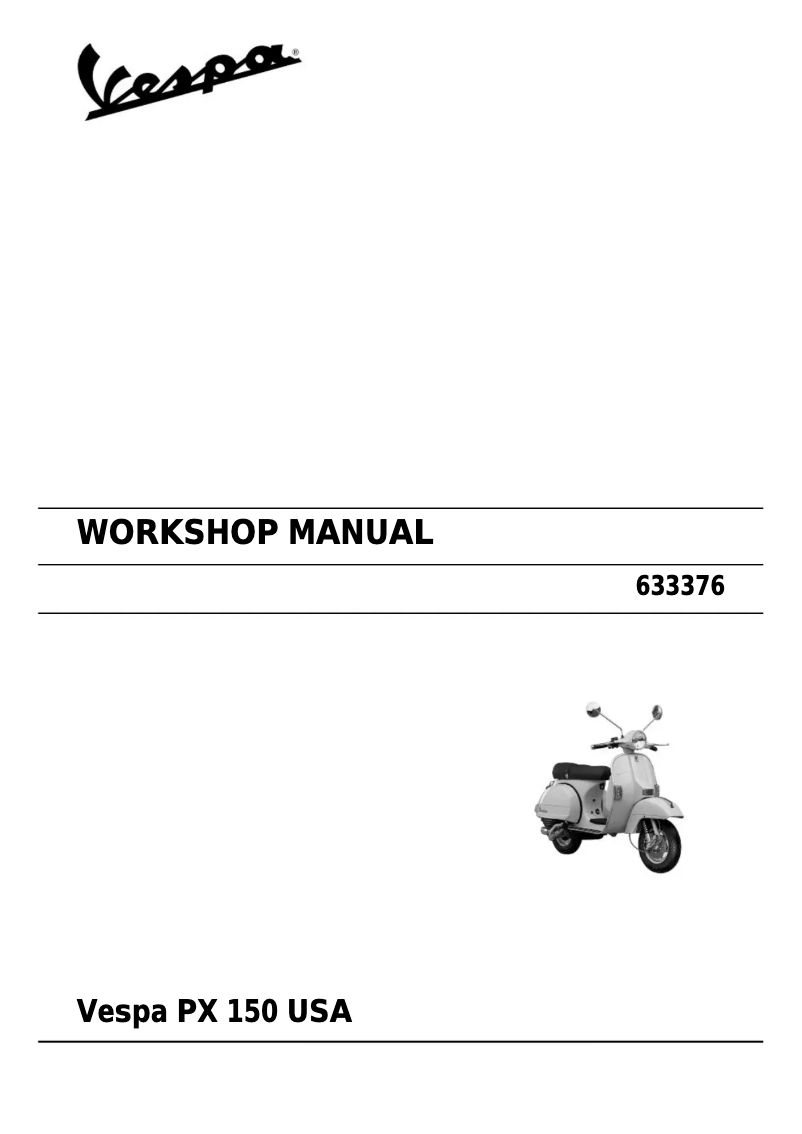 Page 1 de la notice Manuel utilisateur Vespa PX 150 USA