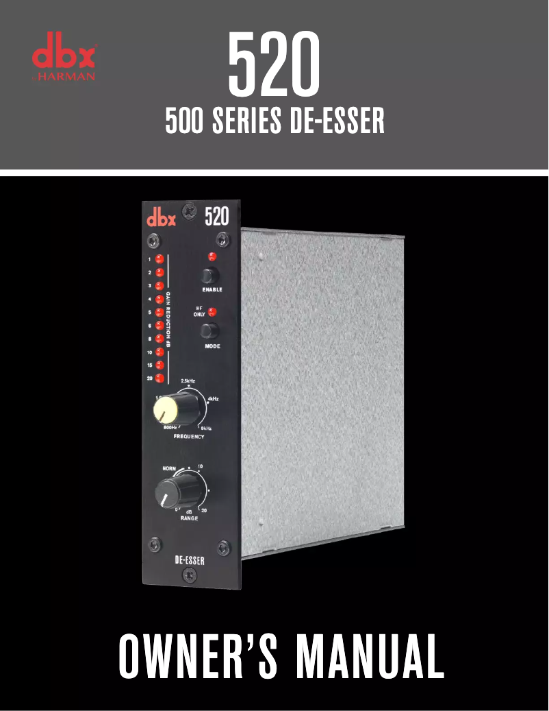 Page n°1 - Manuel utilisateur DBX 520