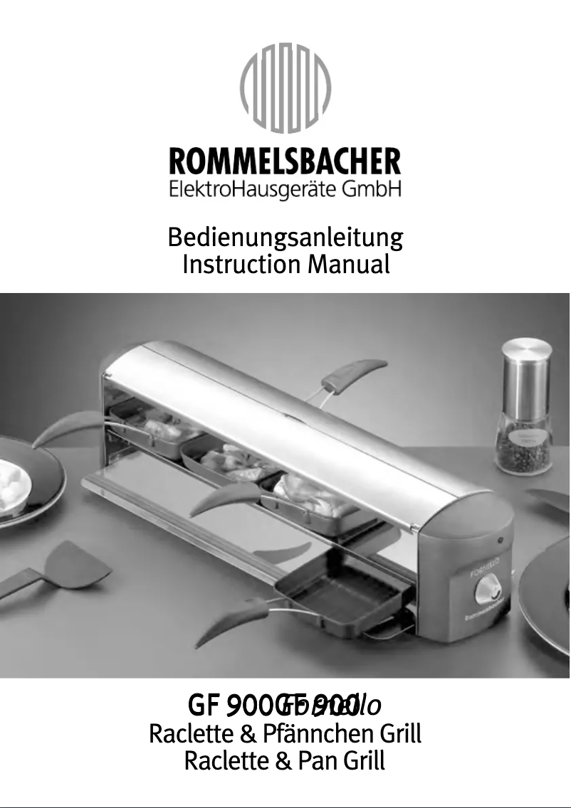 Page n°1 - Manuel utilisateur Rommelsbacher GF 900