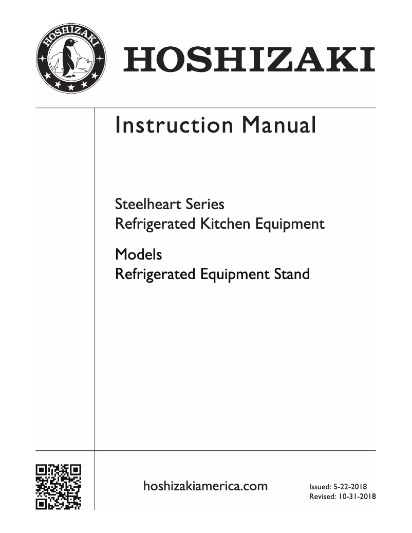Page 1 de la notice Guide d'installation Hoshizaki Commercial CRES49
