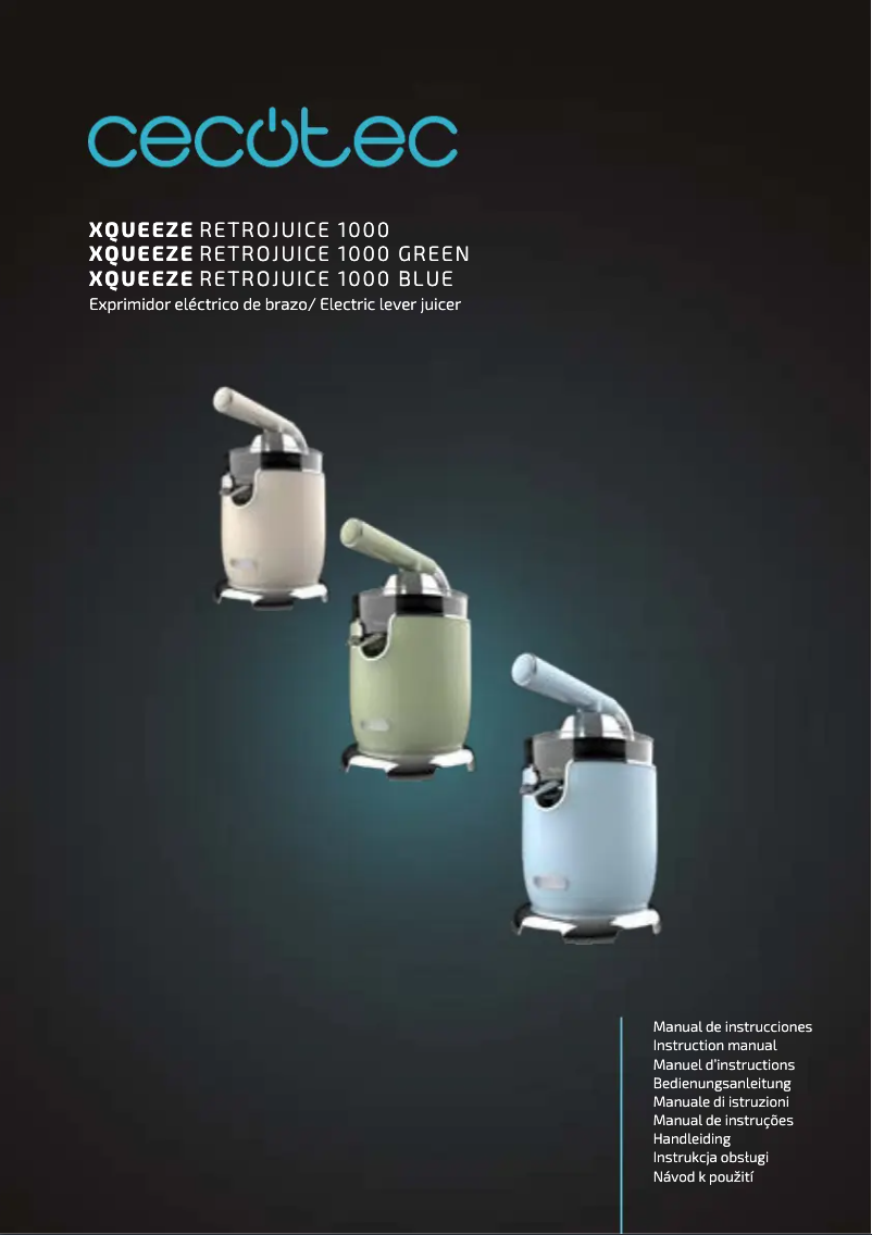 Image de la première page du manuel de l'appareil Xqueeze RetroJuice 1000