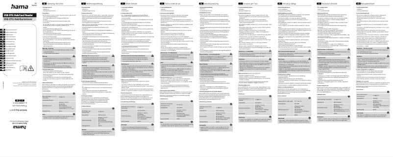 Page n°1 - Manuel utilisateur Hama 00200126