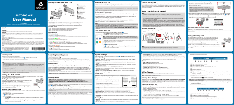 Page n°1 - Manuel utilisateur Navman AUTO300 WIFI