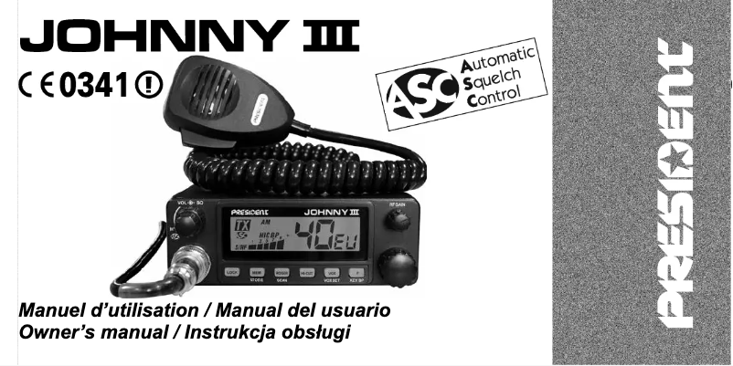 Page 1 de la notice Manuel utilisateur President Johnny III