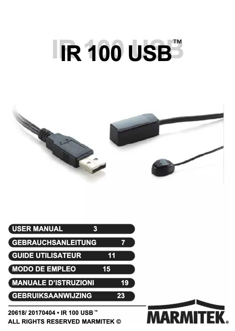 Image de la première page du manuel de l'appareil IR 100 USB