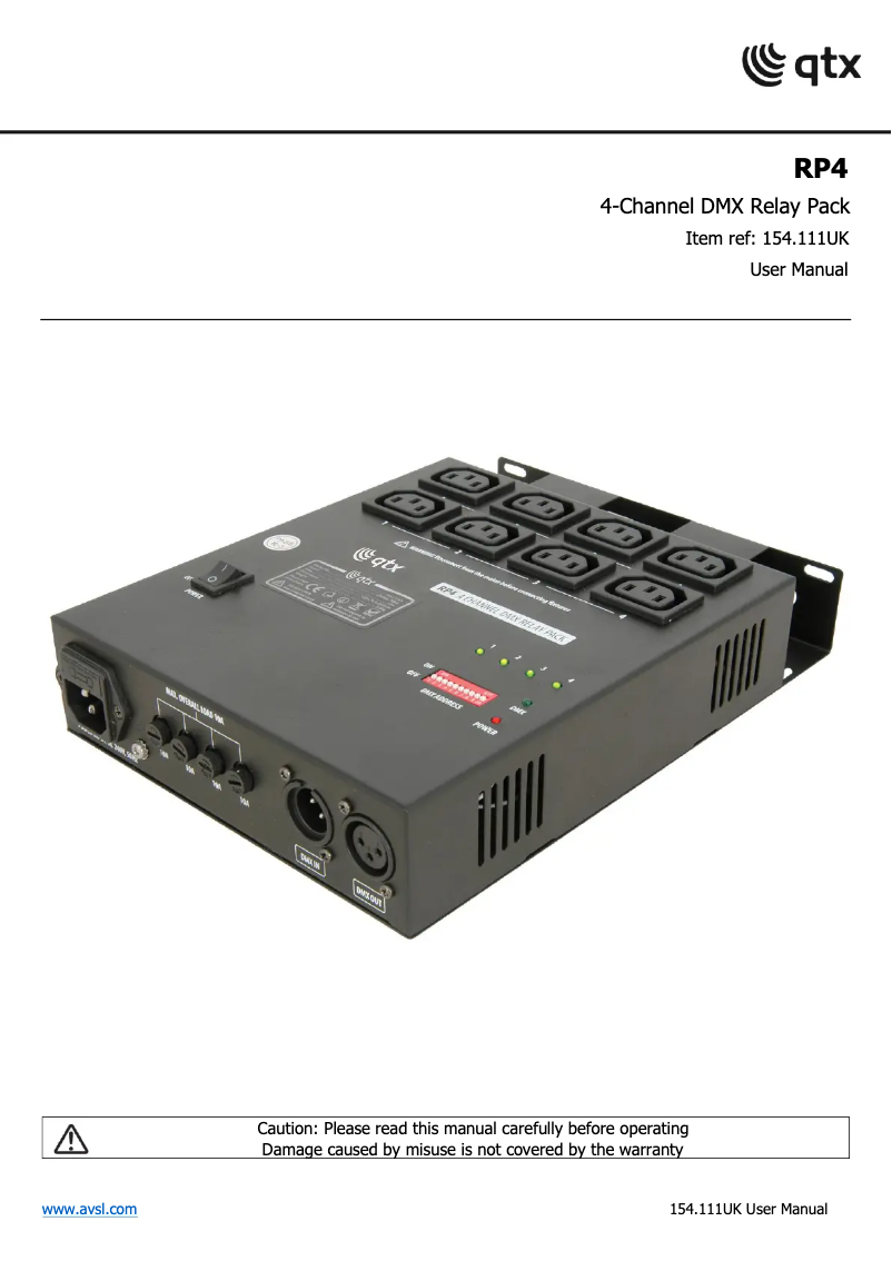 Page 1 de la notice Manuel utilisateur Qtx RP4