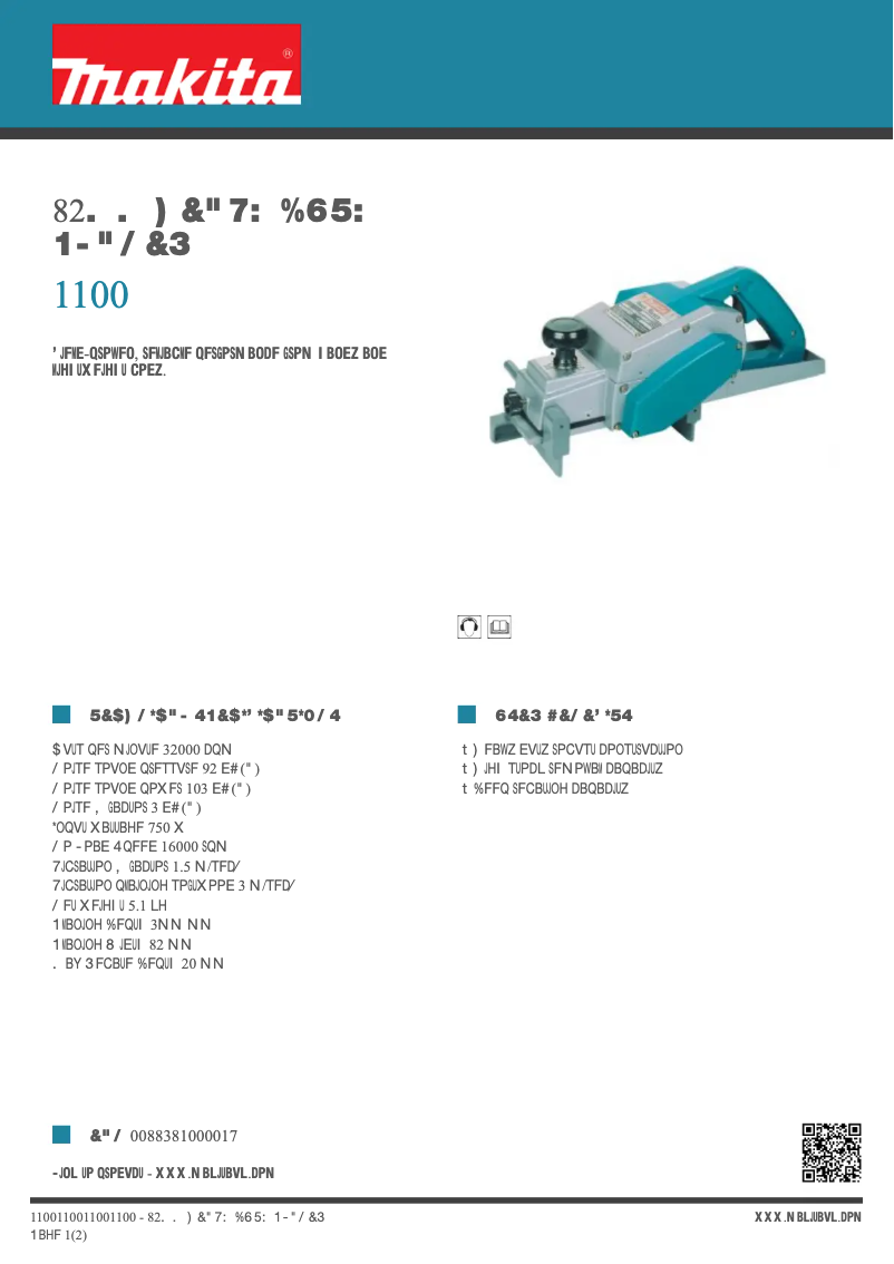 Imagen de la primera página del manual del dispositivo 1100