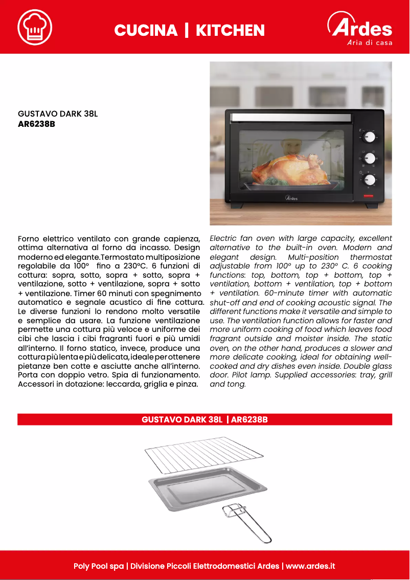 Page 1 de la notice Fiche technique Ardes AR6238B