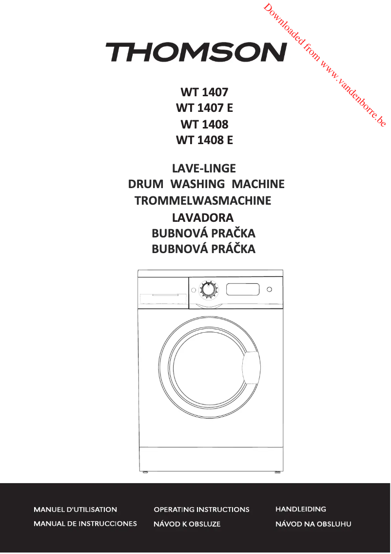 First page image of the manual for WT 1408 E