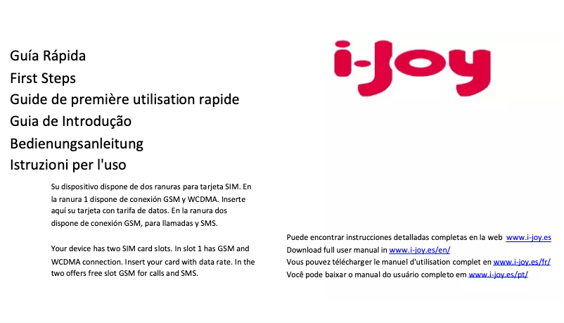 Page n°1 - Manuel utilisateur i-Joy i-Call 450