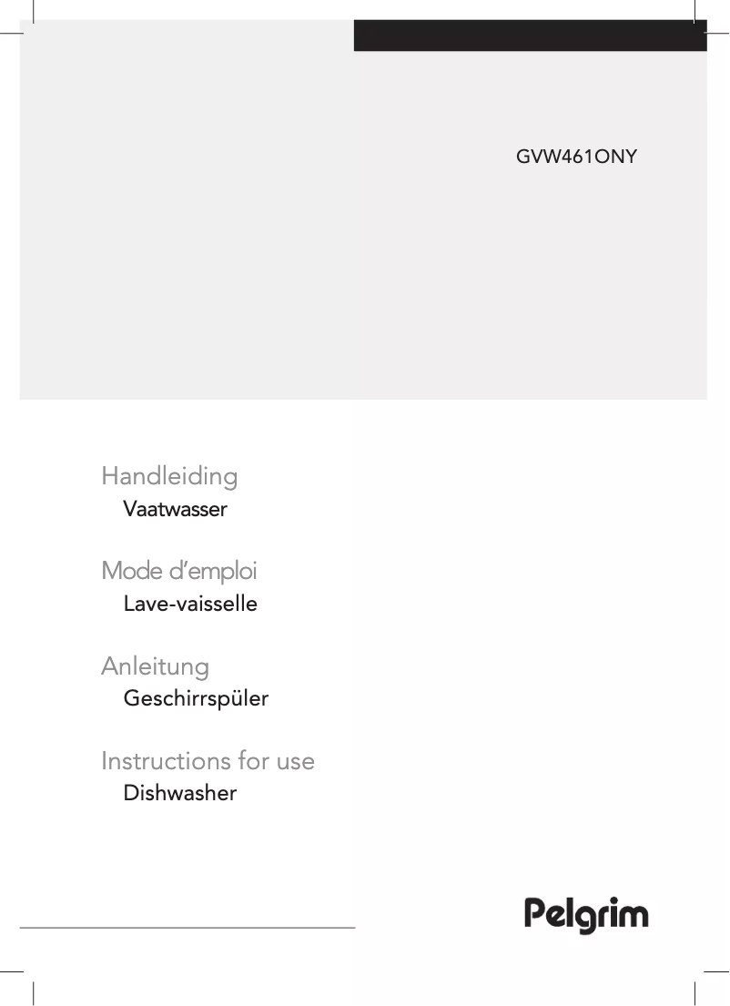 Page 1 de la notice Manuel utilisateur Pelgrim GVW461ONY