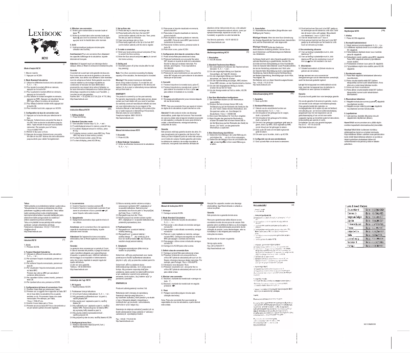 Page 1 de la notice Manuel utilisateur Lexibook NC10Z