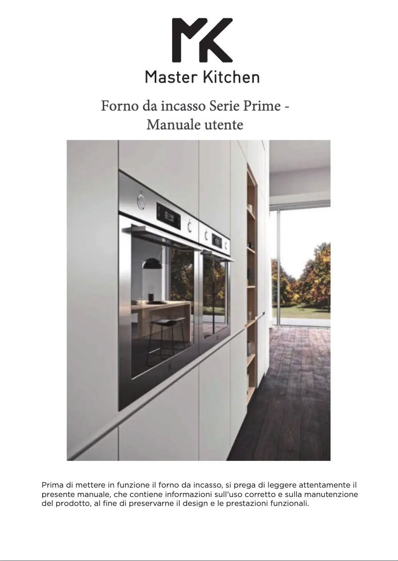 Page 1 de la notice Manuel utilisateur Master Kitchen MKO 802/12-PR MS XS