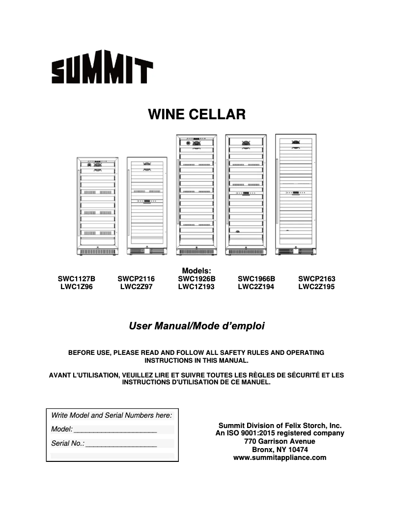 Image de la première page du manuel de l'appareil LWC2Z194