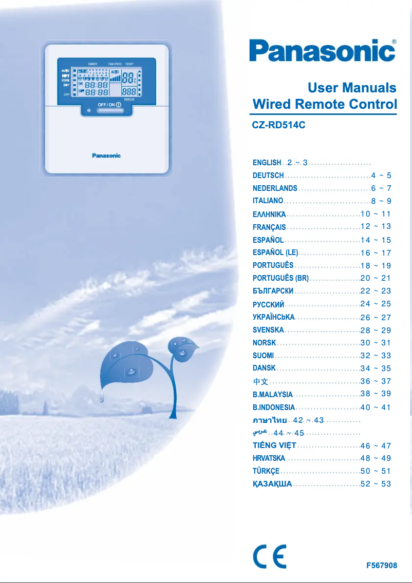 Page 1 de la notice Manuel utilisateur Panasonic CZ-RD514C