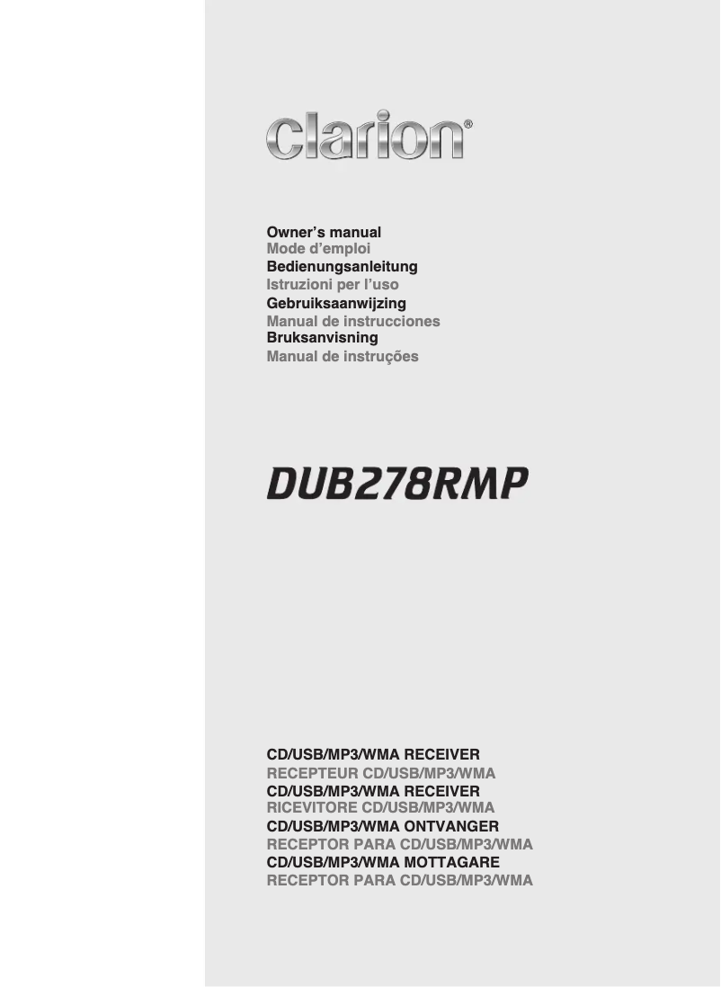 Image de la première page du manuel de l'appareil DUB278RMP