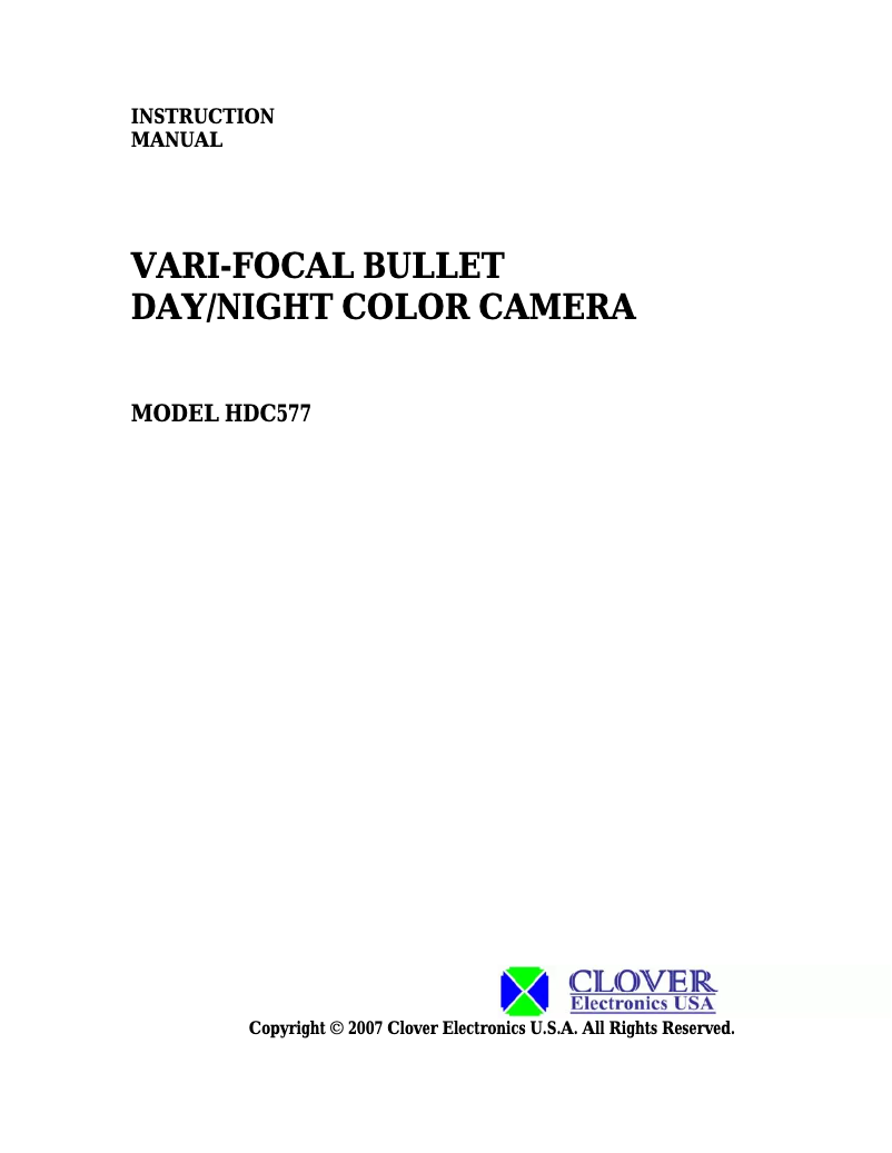 Image de la première page du manuel de l'appareil HDC577