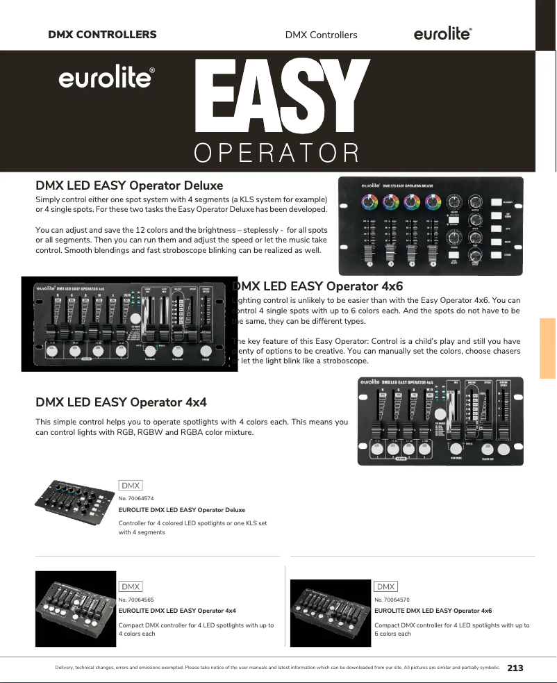 Page n°1 - Catalogue Eurolite DMX LED EASY