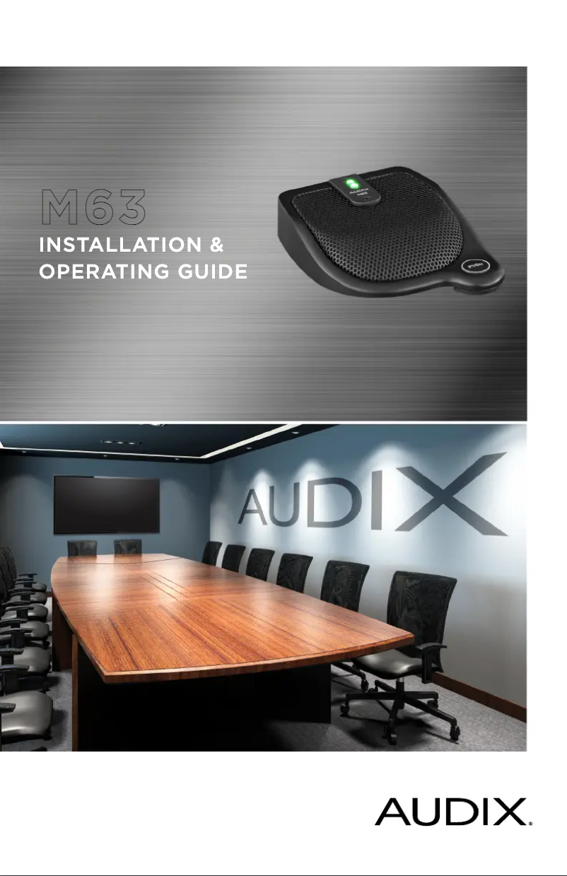 Page 1 of the manual User Manual Audix M63