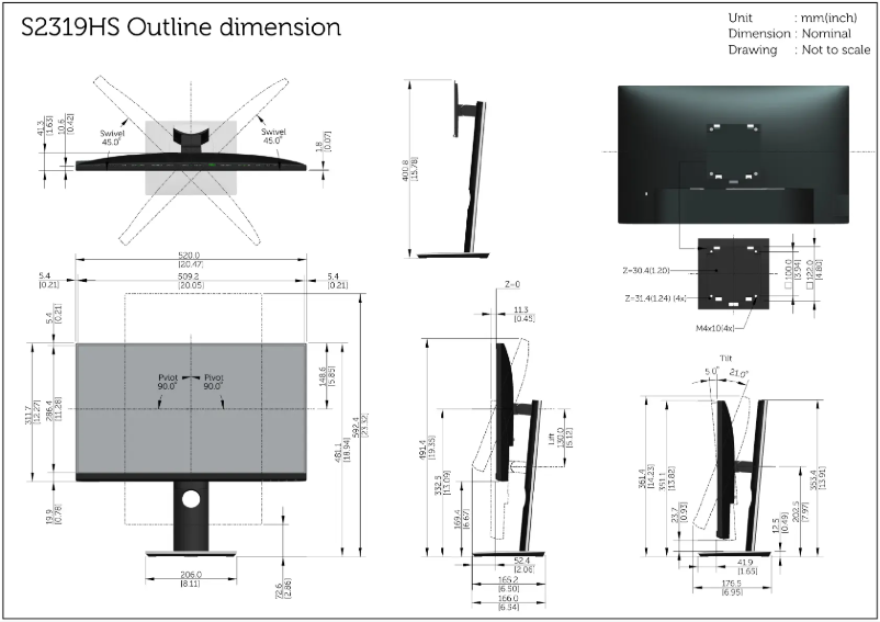 Page 1 de la notice Manuel utilisateur Dell S2319HS