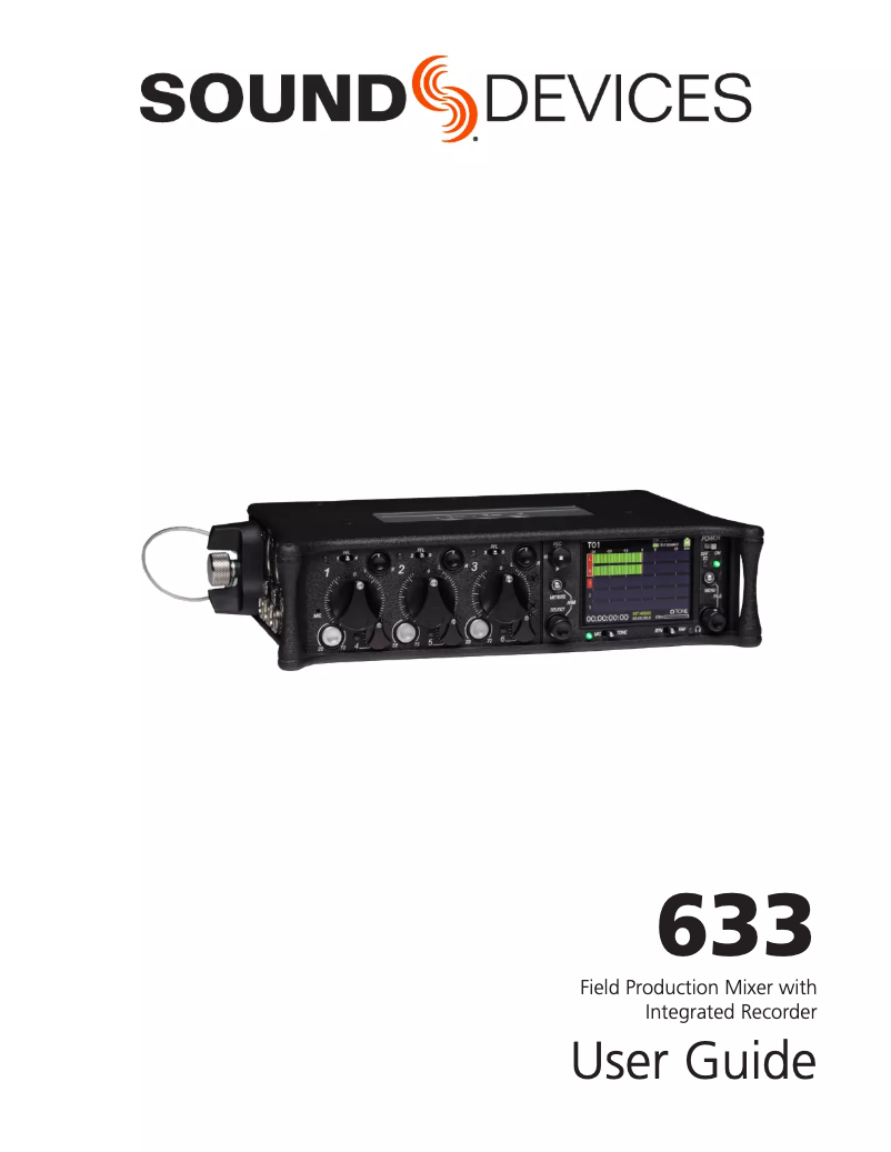 Página 1 del manual Manual de usuario Sound Devices 633