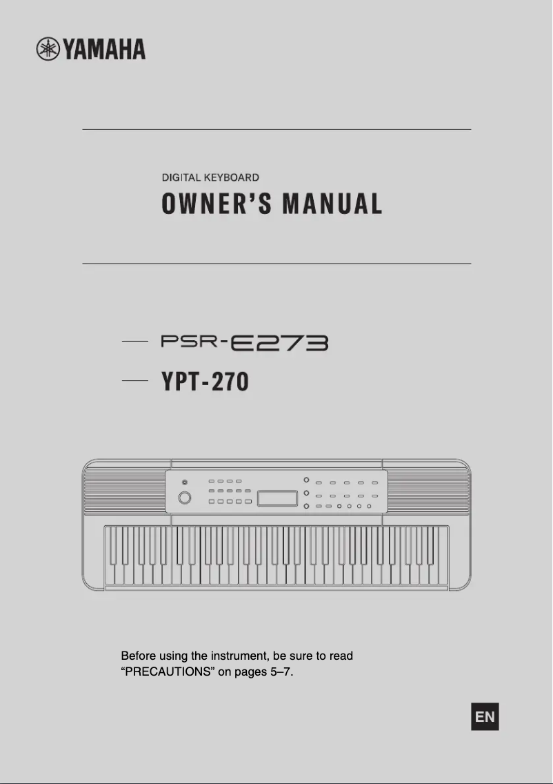 Page n°1 - Manuel utilisateur Yamaha YPT-270