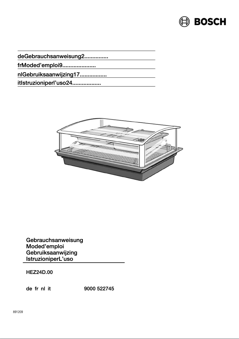 Page n°1 - Manuel utilisateur Bosch HEZ24D400