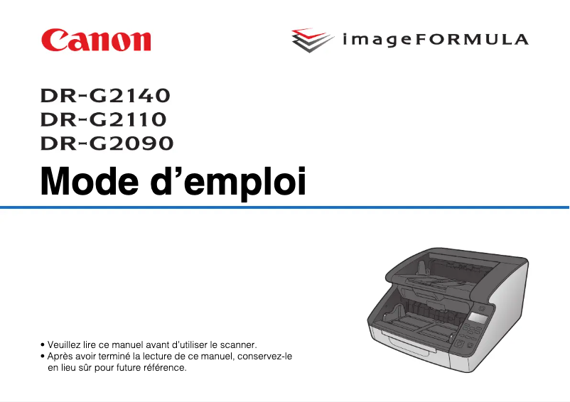 Image de la première page du manuel de l'appareil imageFORMULA DR-G2090