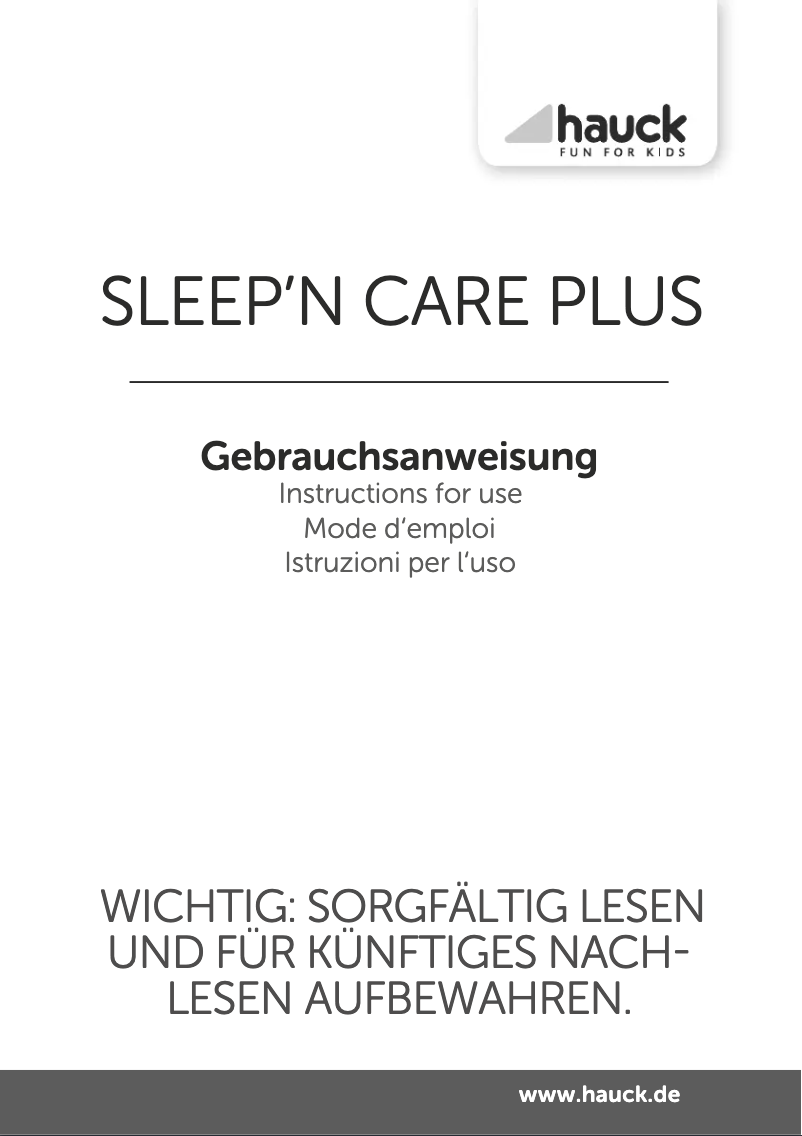 Page 1 de la notice Manuel utilisateur Hauck Sleep'n Care Plus