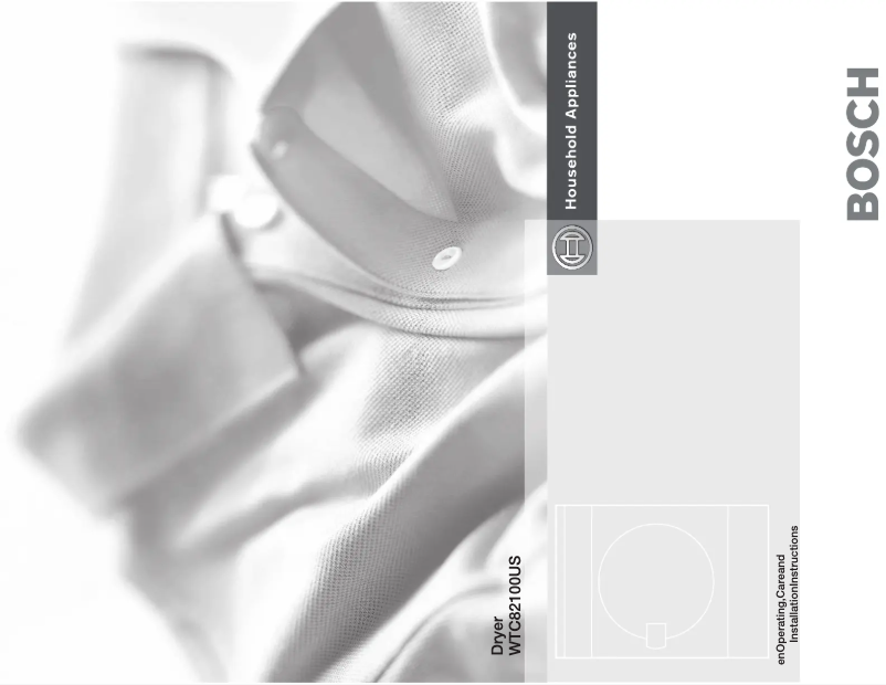 Page n°1 - Manuel utilisateur Bosch WTC82100US