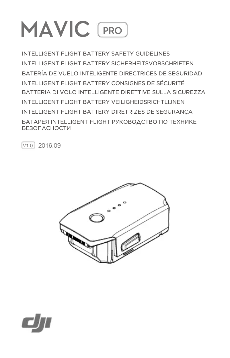 Page 1 de la notice Manuel utilisateur DJI Mavic Pro