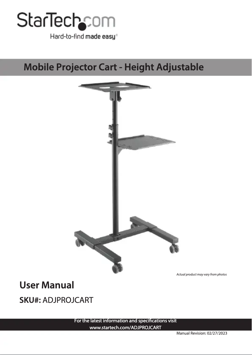 Page n°1 - Manuel utilisateur StarTech.com ADJPROJCART