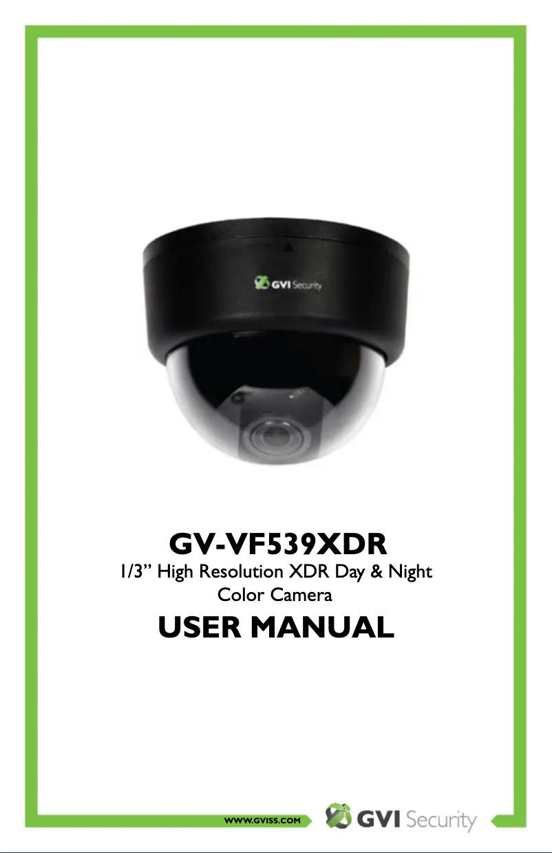 Page n°1 - Manuel utilisateur GVI Security GV-VF539XDR