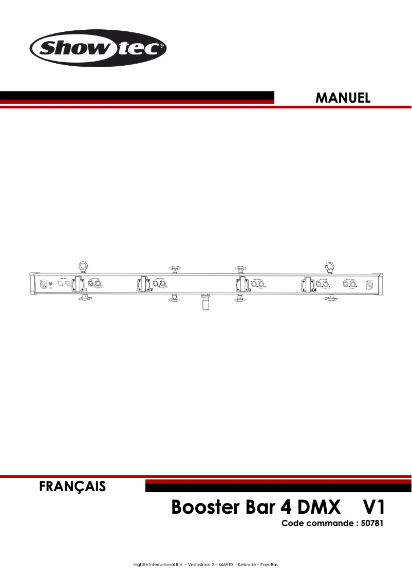 Page 1 of the manual User Manual Showtec DMX Booster Bar 4