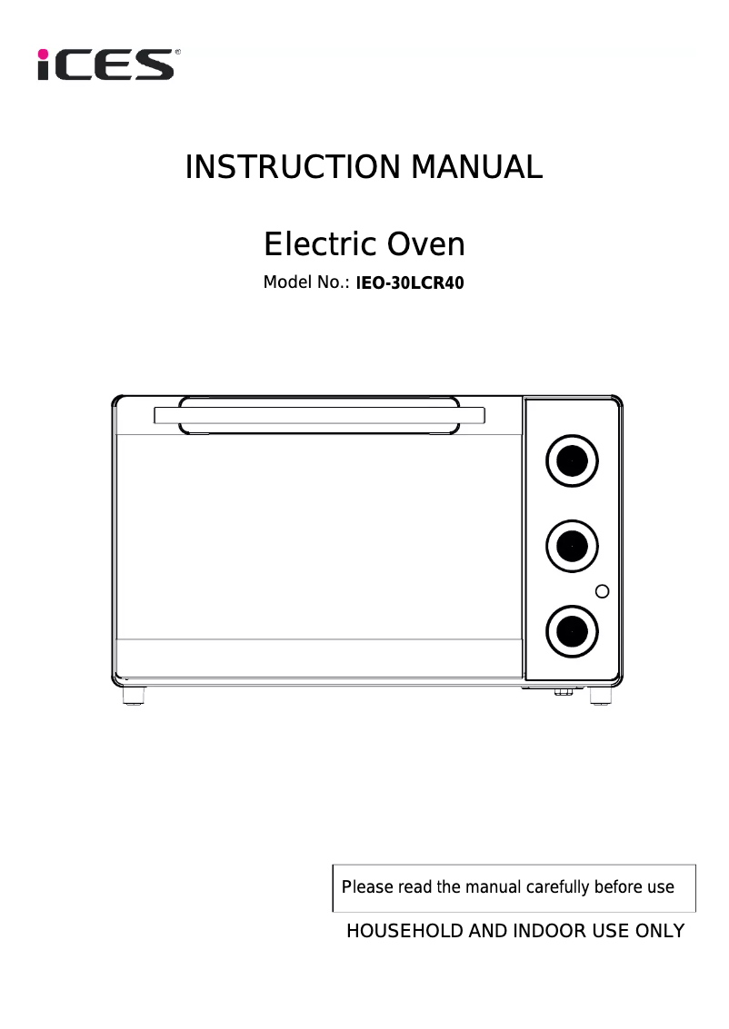 Image de la première page du manuel de l'appareil IEO-30LCR40