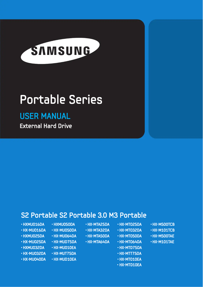 Page 1 de la notice Manuel utilisateur Samsung HX-MTD10EA
