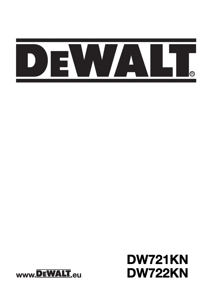 Page 1 de la notice Manuel utilisateur DeWalt DW721KN