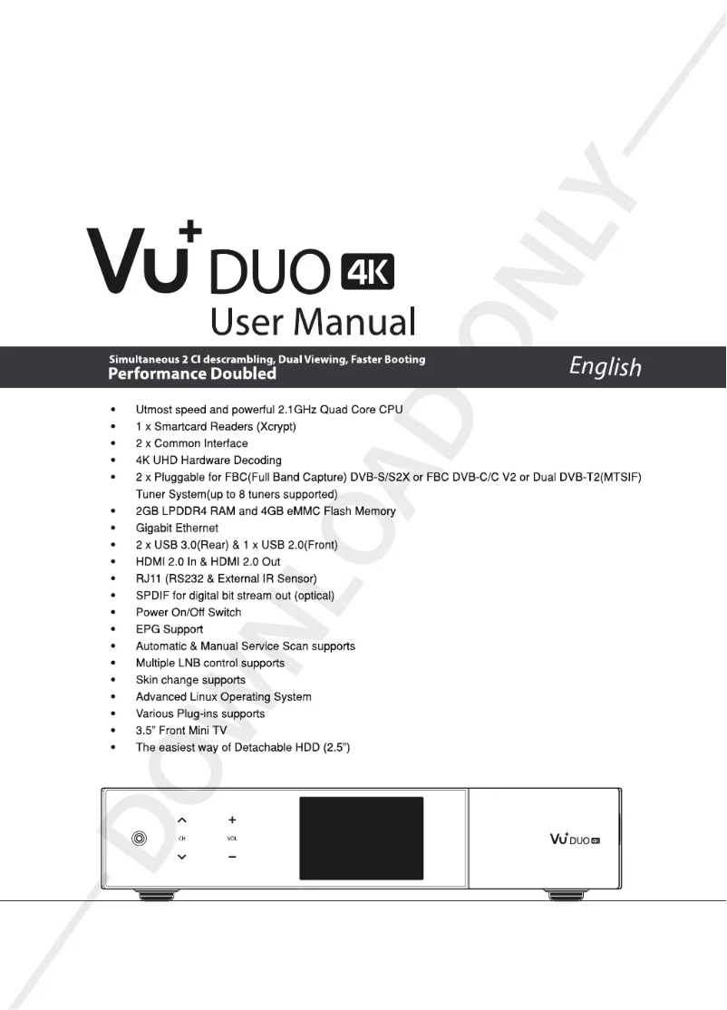 Image de la première page du manuel de l'appareil Duo 4K