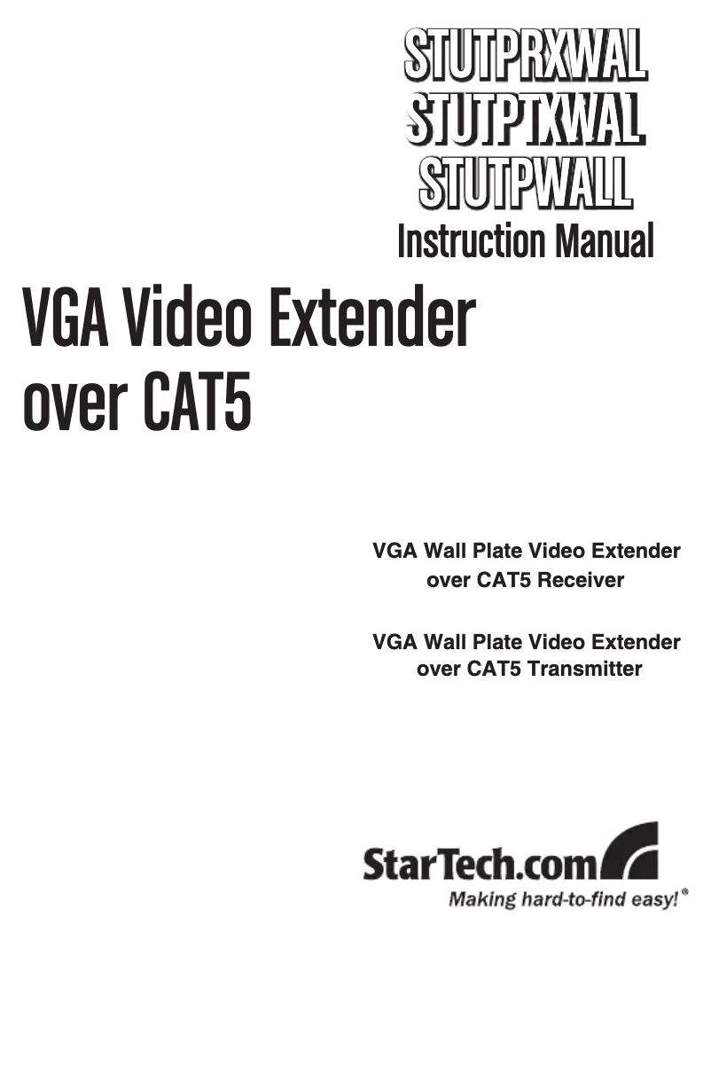 First page image of the manual for STUTPWALL