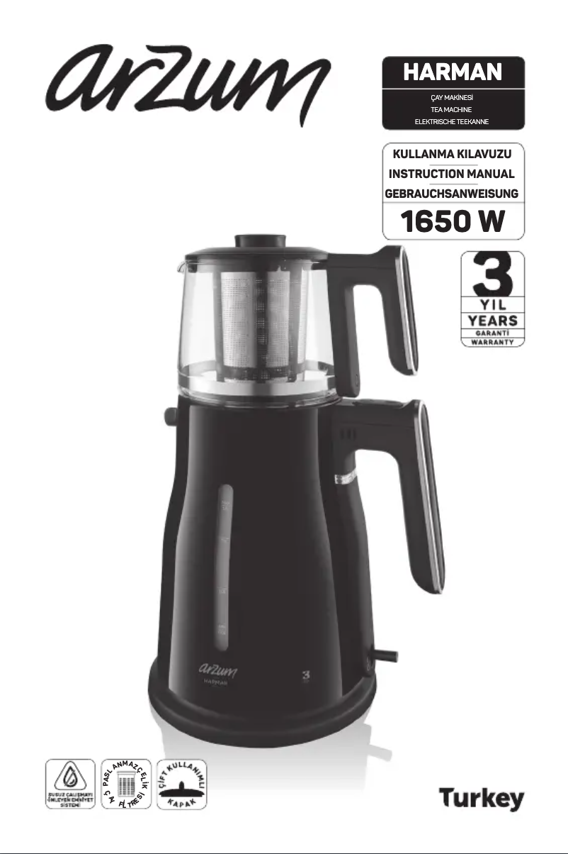 Page n°1 - Manuel utilisateur Arzum Harman AR3060
