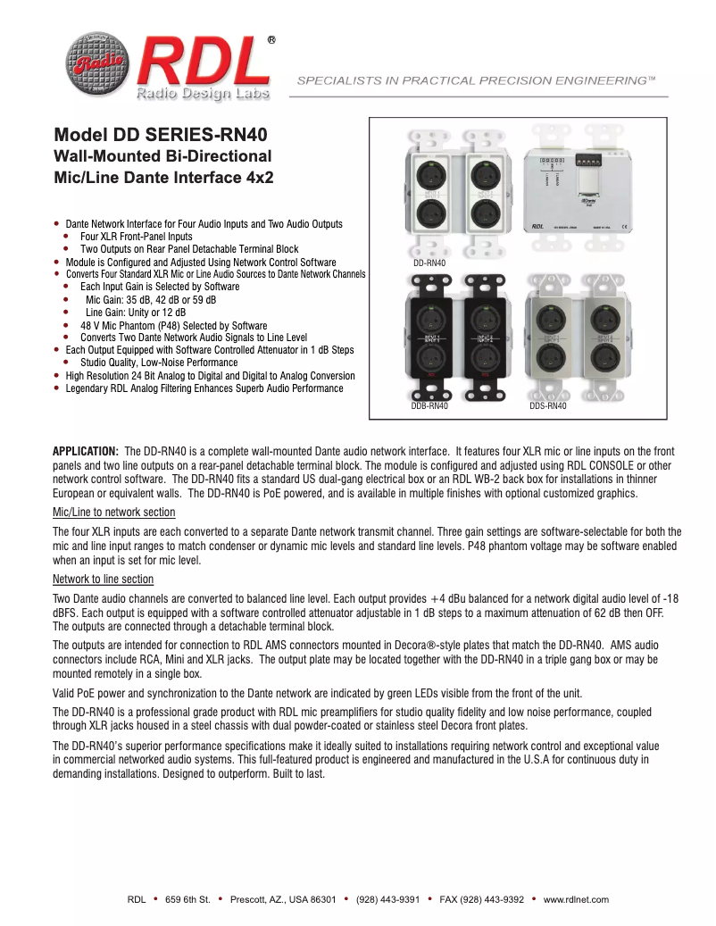 Imagen de la primera página del manual del dispositivo DDB-RN40