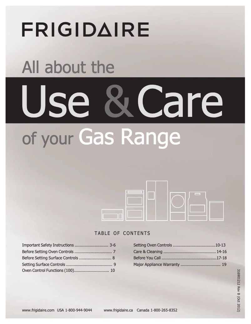 Page n°1 - Manuel utilisateur Frigidaire FGF348KC